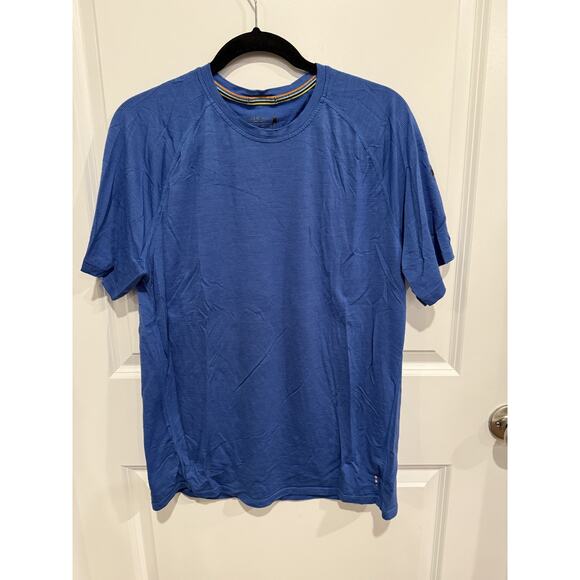 Smartwool T-Shirt Base Layer Shirt Blue Merino Sport 150 Men’s Size Large - Picture 1 of 8